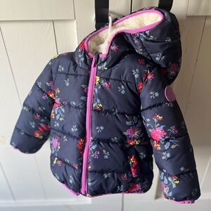 🌸 Size 3 girls GAP navy floral winter coat 🌸